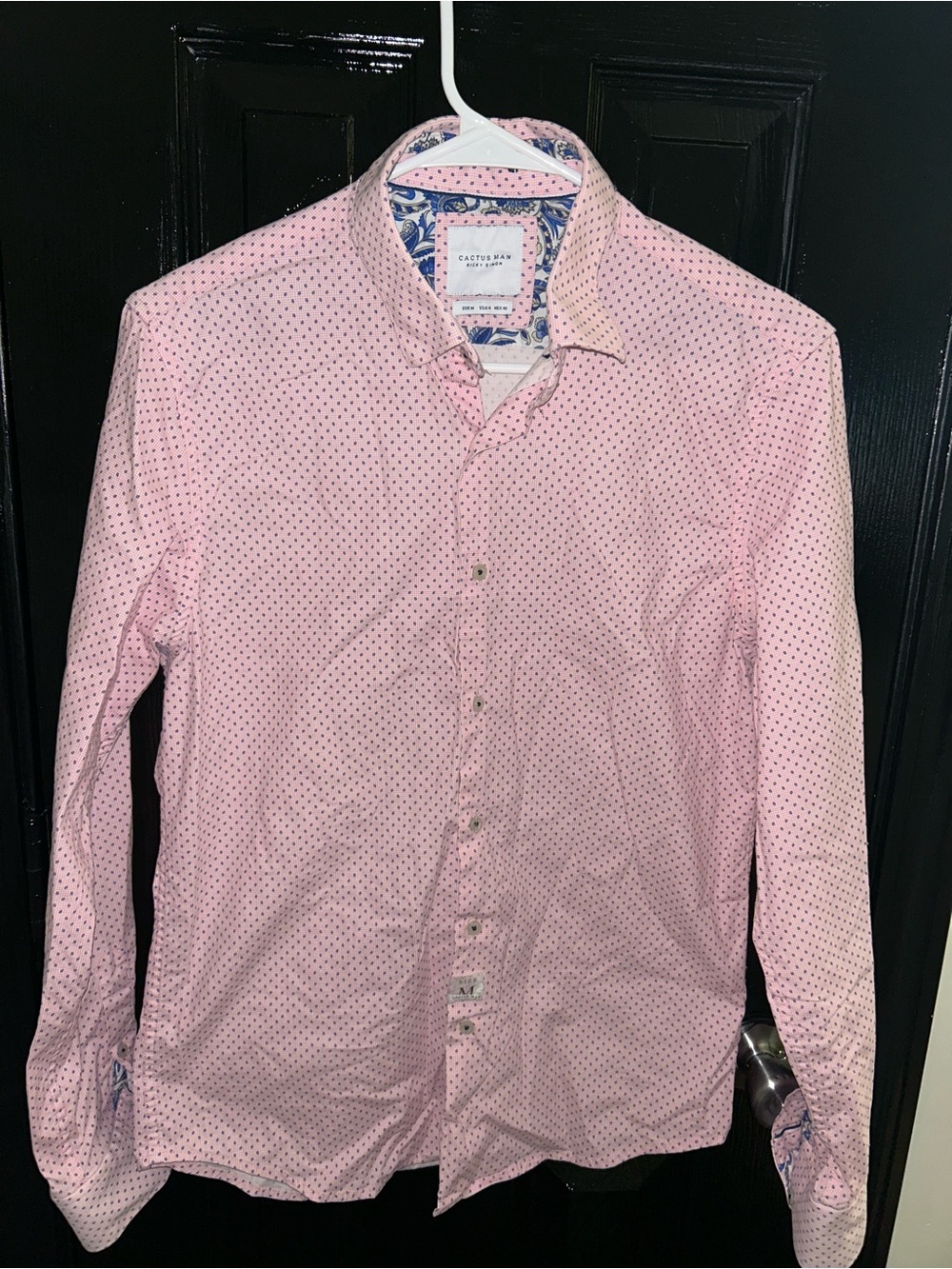 Cactus Pink Micro-Print Button-Down Shirt